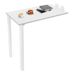 Mesa de comedor plegable de madera blanca montada en la pared - Imagen 1 de 21