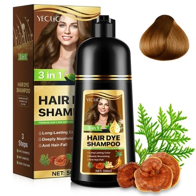 WEIWEILA Haarfärbeshampoo, Natürliches Sofort Haarfarben Shampoo 3 in 1 Hair Dye Shamp...
