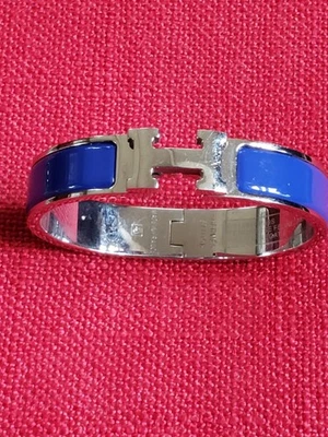 Pulsera Hermes Clic H Eléctrica Azul Y Paladio Talla Pequeña Foto 1 de 4