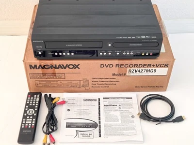MAGNAVOX ZV427MG9A DVD/VCR RECORDER COMBO HDMI HI-FI STEREO W/ REMOTE & CABLES - Image 1 of 4