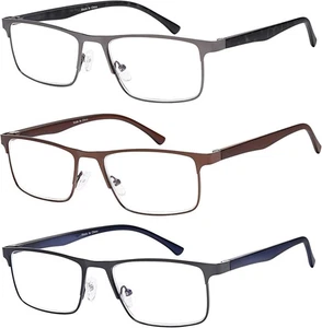 Pack de 3 gafas de lectura bloqueadoras de luz azul para hombre y mujer, ligeras (1,0x) - Imagen 1 de 5