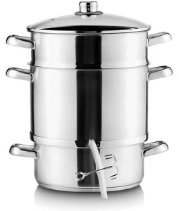 Dampfentsafter 8L Entsafter Edelstahl Induktion Kochtopf 26cm inkl. Fruchtkorb - Bild 1 von 6