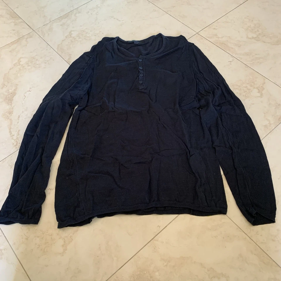 Рубашка мужская John Varvatos Henley размер большой хлопок б/у в отличном состоянии - Изображение 1 из 4