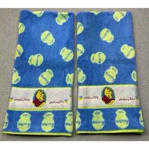 Nuevo con etiquetas Juego de 2 toallas de baño grandes Winnie the Pooh azul verde honeypot mariposa - Imagen 1 de 5