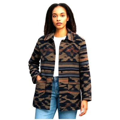 Weatherproof Southwestern Jacket Women's Size M Brown Aztec Sherpa Fleece Lined - Image 1 of 4