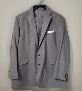 AUSTIN REED BESPOKE CLASSIC MID-GREY WORK/BUSINESS 3-PIECE SUIT UK 50 EU 60 - Picture 1 of 13