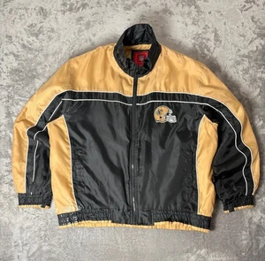 Vintage NFL New Orleans Saints Jacket (L) Black Gold Colorblock Full Zip - Picture 1 of 9