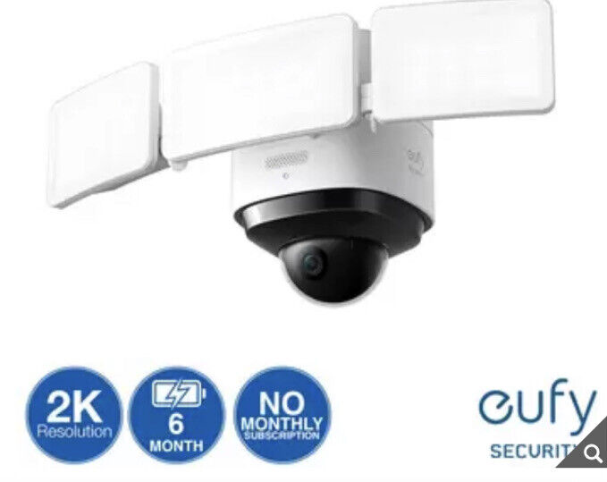 eufy Security Floodlight Cam2 Pro 2k Resolution 360-Degree Pan No Monthly Fee AI
