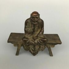 Old Chinese bronze copper handmade Dharma Buddha statue
