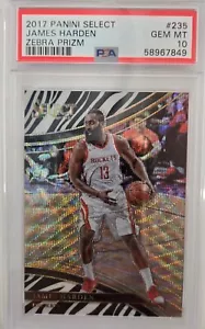 Panini Select Zebra Prizm Courtside James Harden #235 2017-18 PSA 10 - Imagen 1 de 2