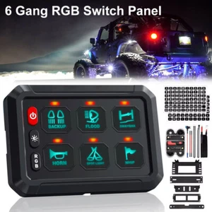 6 Gang Switch Panel Circuit Relay System 720W LED Light Bar 12V/24V For CAR BOAT - Picture 1 of 9