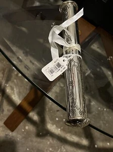 Things Remembered Silver Pewter Baby Stork Birth Certificate Holder Lined Box 9” - Picture 1 of 5