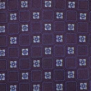 THE MENS STORE Purple Blue FLORAL SQUARE Self-tipped Woven Silk Tie NWT - Picture 1 of 3