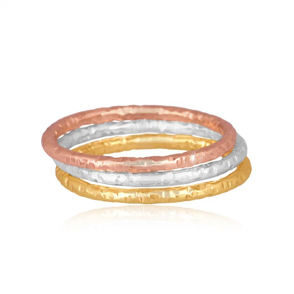 Кованый многоцветный 3 комплект кольцо, минималист кольцо, новый модный ювелирных изделий для подарка - Изображение 1 из 4