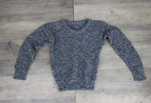 VINTAGE Little Boys Crew Neck Tight Knit Sweater Size 5/6 Black White - Picture 1 of 5