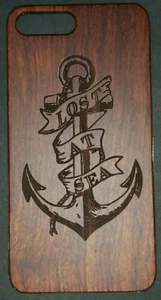 Genuine Rosewood Case Luxury Protector For Iphone 7 Plus Anchor - Picture 1 of 2