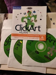 PC CD-Rom Broderbund CLICKART 40,000 Starter Image Pak WIN3.1,95,98 - Picture 1 of 4