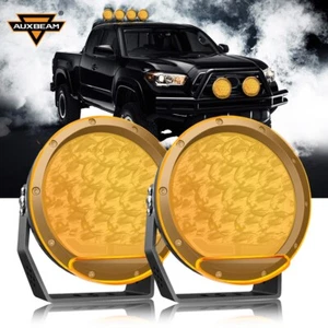 AUXBEAM 7" 180W LED Barra de Luz Vainas DRL Conducción con Cubiertas Ámbar Camioneta SUV - Imagen 1 de 12