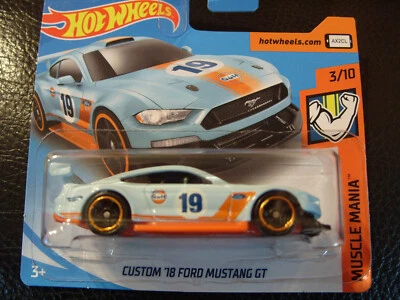 Hot Wheels 2019 New Model  - CUSTOM 18 FORD MUSTANG GT MUSCLE MANIA 3/10 180/250 - Image 1 of 4