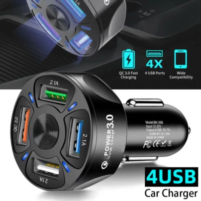Fast Car Charger 4-Port USB 7A For iPhone iPad Samsung Universal Socket Adapter - Image 1 of 4