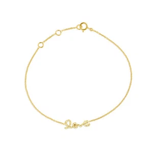 14K Gold 0,17 ct VS/F-G Diamant Love Kette Armband - The Jewelz - Bild 1 von 4