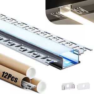 Aluminium Profil Trockenbau Unterputz Leiste Rigips 12-Stück 2m für LED Streifen - Bild 1 von 7