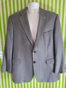 Brooks Brothers 346 Mens Sz 42 Short Blue Houndstooth Silk Wool Sport Coat - Picture 1 of 12