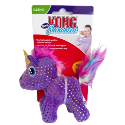 KONG Enchanted Buzzy Vibrating Unicorn - Catnip - Cat Toy - Purple - Brand New - Image 1 of 2