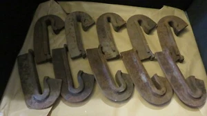 10 Rail anchors railroad track braces barn door handles vintage Gate Hardware - Picture 1 of 7