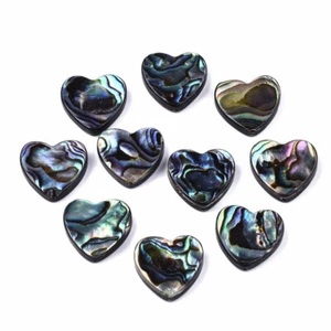 10pcs Colorful Heart Shape Abalone Shell Beads 10mm-20mm for Earring Bracelet - Picture 1 of 9