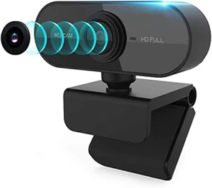 Webcam with Microphone, HD 1080P USB Computer Webcam Autofocus, Rotatable Face W - Picture 1 of 6