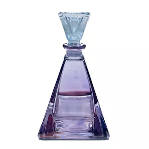 Royal Limited Art Deco Illusions Italy Lead Crystal Pyramid Perfume Bottle - Picture 1 of 11