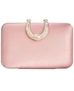 INC. International Concepts Womens Danyele Satin Clutch Wedding handbag Pink $79