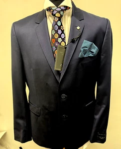 TED BAKER LONDON BLAZER DARK BLUE ITALIAN FABRIC MODERN FIT 42R BNWT ( 0221) - Picture 1 of 8