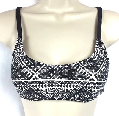 Sujetador deportivo xhilaration Active Yoga deportivo blanco y negro con tiras talla M/M Foto 1 de 4