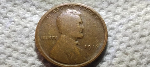 1916 P Wheat Cent L On The Rim Error Cover