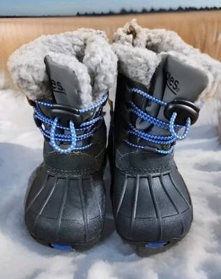 Totes Kids Snow Boots Black -royal Jack Size 5M Toddler - Image 1 of 4