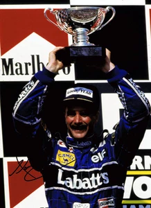 Nigel Mansell HAND SIGNED Genuine Autograph 16x12 Photo + COA Podium Celebration - Picture 1 of 1