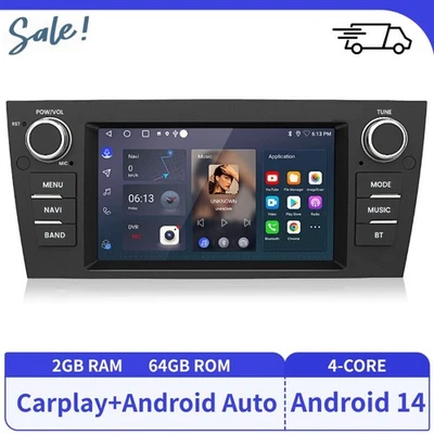 Autoradio Für BMW E90 E91 E92 E93 Carplay Android 13 GPS NAV SWC RDS DAB+ 2G+64G - Bild 1 von 4