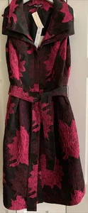 Samuel Dong Women’s Dress Size S Sleeveless W/ Belt Fuschia/black NWT - Picture 1 of 8