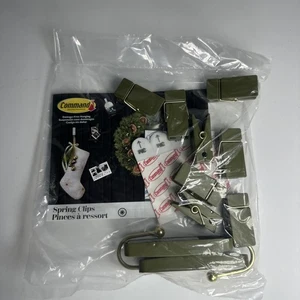 Command Holiday Paquete de Ganchos Mixtos Salvia 2 Ganchos 8 Clips 12 Tiras Nuevo - Imagen 1 de 8