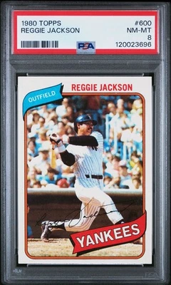 1980 Topps Baseball #600 Reggie Jackson PSA 8 Foto 1 de 2
