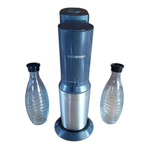 SodaStream Crystal With 2 Glass Bottles Black-Silver Used, IN Condition - Picture 1 of 8