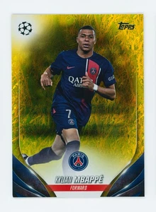 2023-24 Kylian Mbappe Topps Jade Edition Yellow Foil Refractor PSG Card 18/50 - Picture 1 of 3