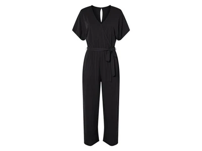 esmara® Damen Jumpsuit, in Wickeloptik (Schwarz, M(40/42)) - B-Ware neuwertig - Bild 1 von 2