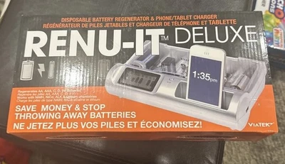 Viatek Renu-It Deluxe Battery Regenerator W/Phone Charger & Tablet Stand Silver - Image 1 of 4