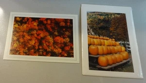 Tarjetas de felicitación vintage con tema de otoño calabazas de Vermont coloridas follaje de otoño Orford - Imagen 1 de 4