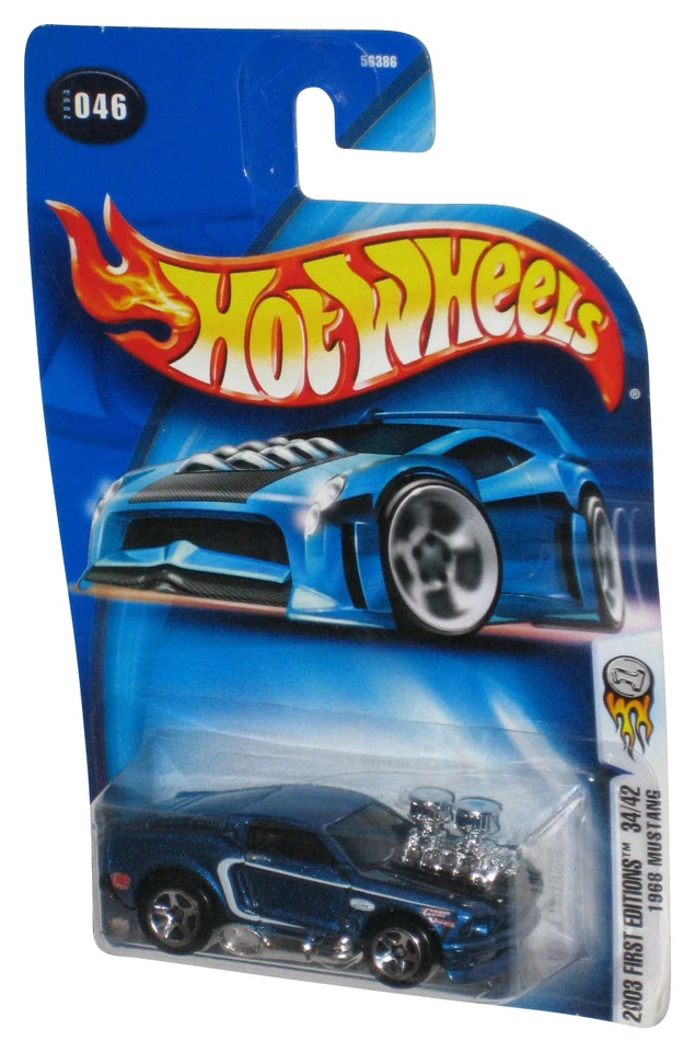 Hot Wheels 2003 First Editions 34/42 (2003) Blue 1968 Mustang Car #046 - Image 1 of 1