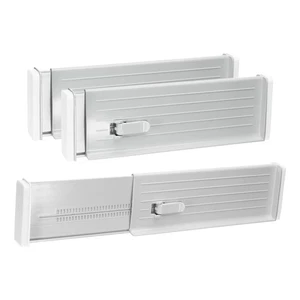 3 Stück Kunststoff Schubladenteiler Organizer 11"-18" Verstellbare Trennwände Grau - Bild 1 von 3