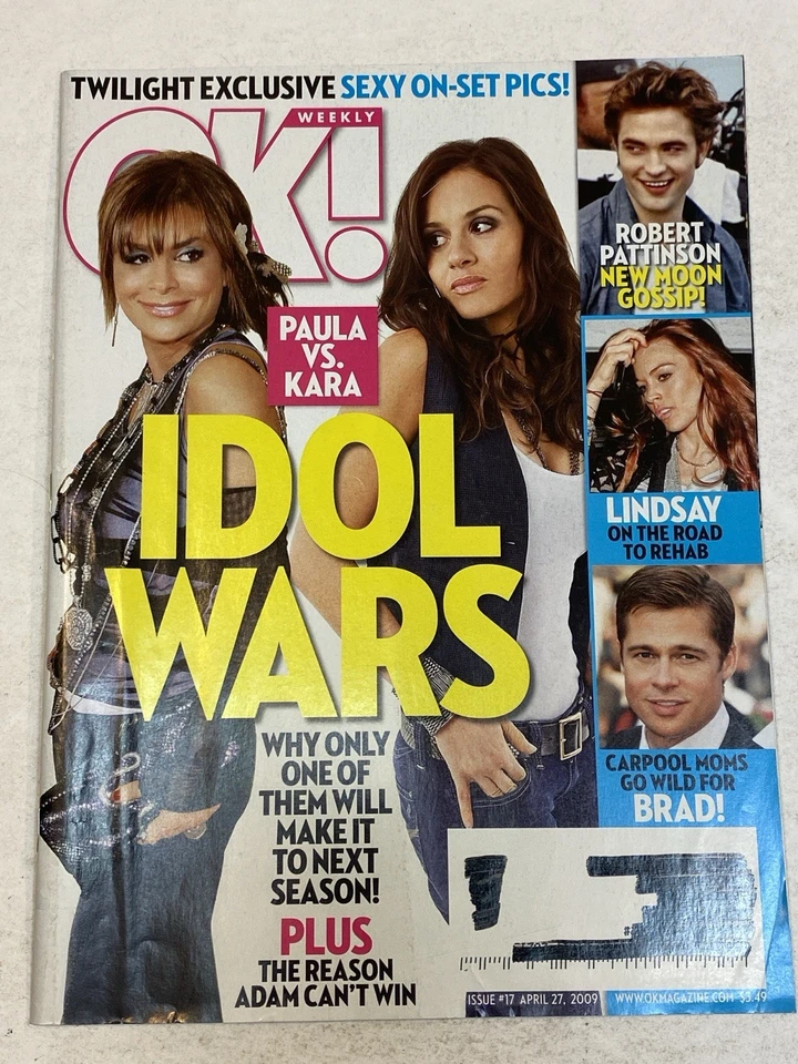 OK Weekly Magazine Apr27 2009 Paula Abdul Kara DioGuardi American Idol Brad Pitt Foto 1 de 1